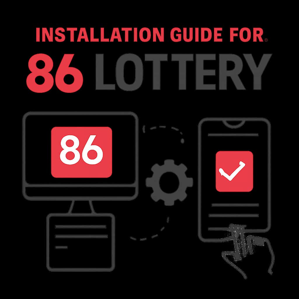 Illustration explaining installation steps for 86 Lottery.