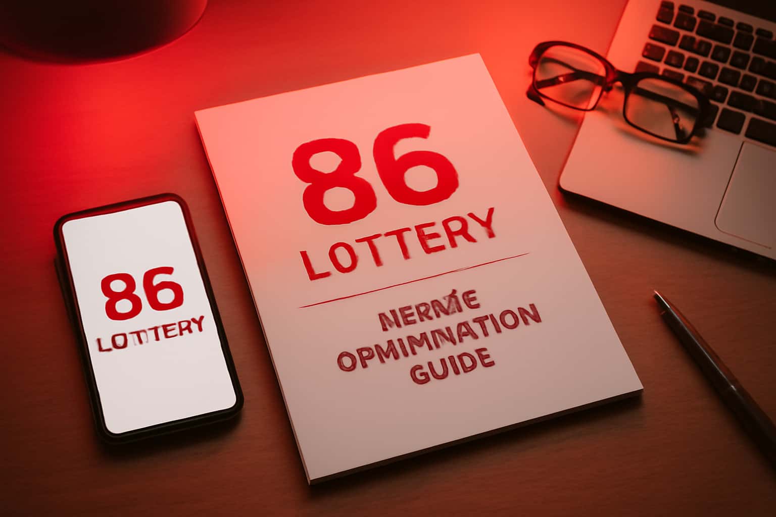 Informative scene depicting the 86 Lottery Mobile Optimization Guide.