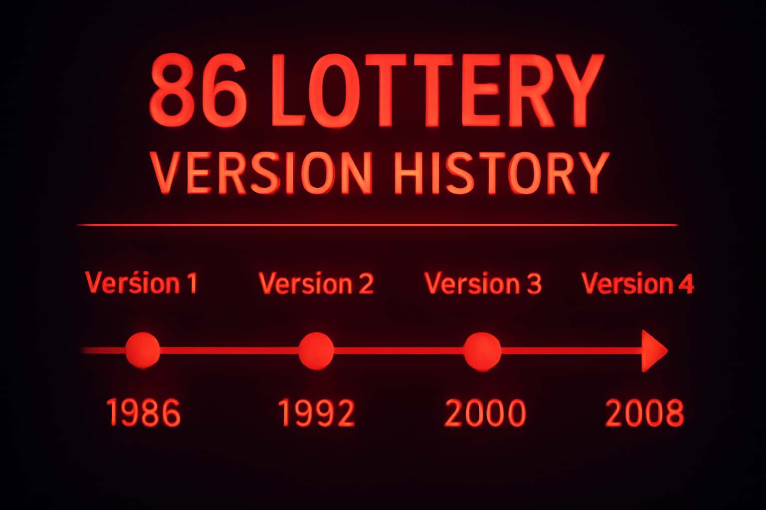 Visual representation of the 86 Lottery Version History, showcasing app updates and features.