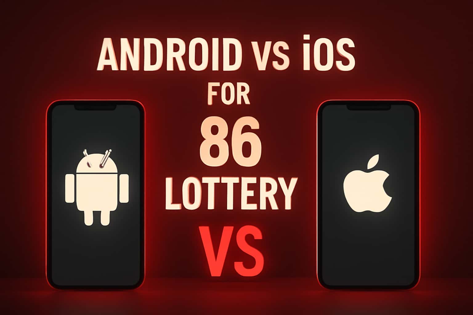 A comparison of Android and iOS platforms for 86 Lottery app installation.