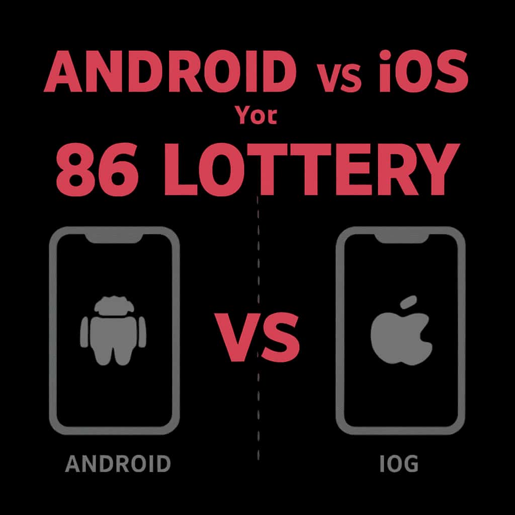 Diagram showing differences in app installation between Android and iOS for 86 Lottery.