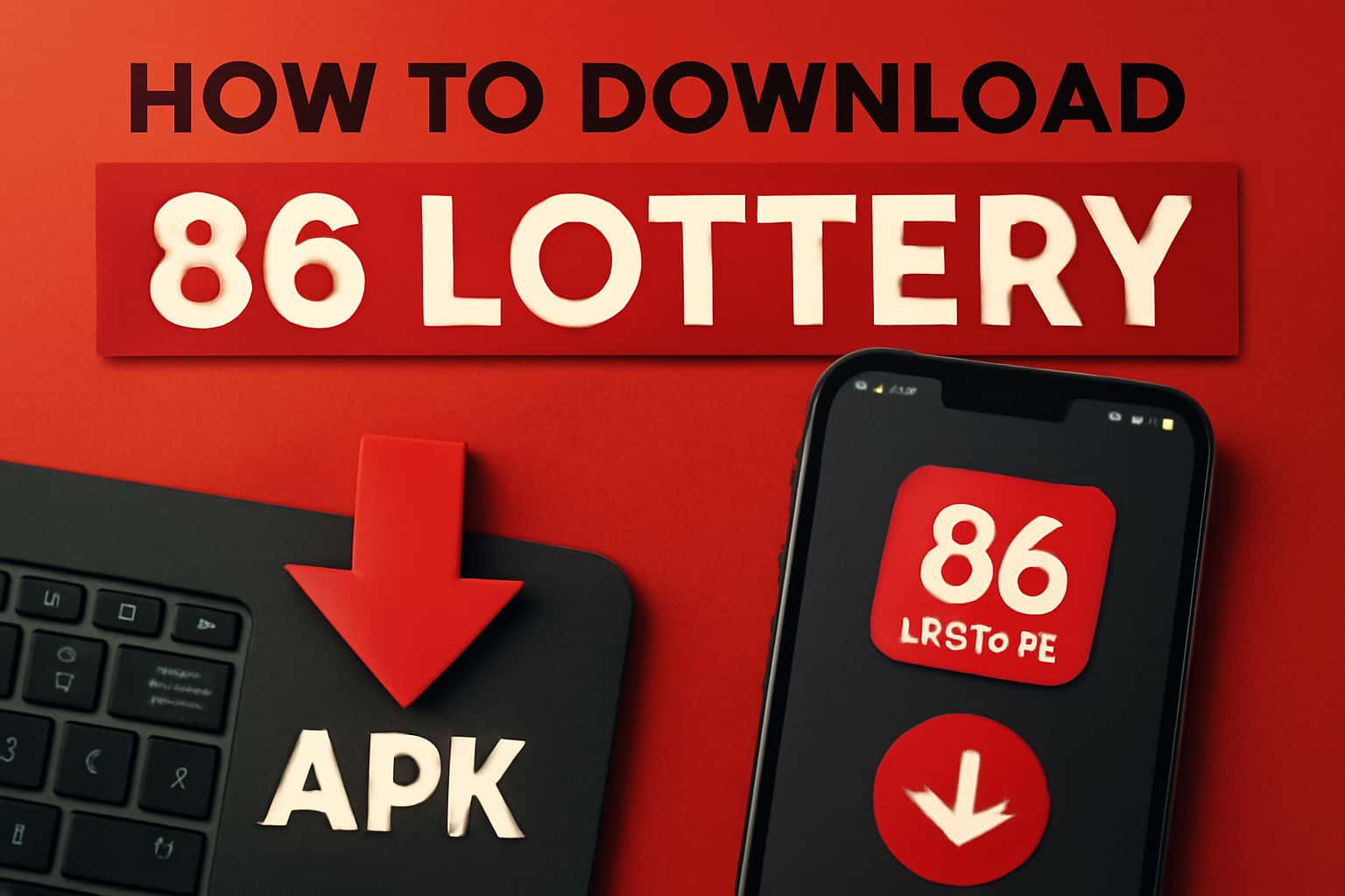 Image depicting the process of downloading the 86 Lottery APK.