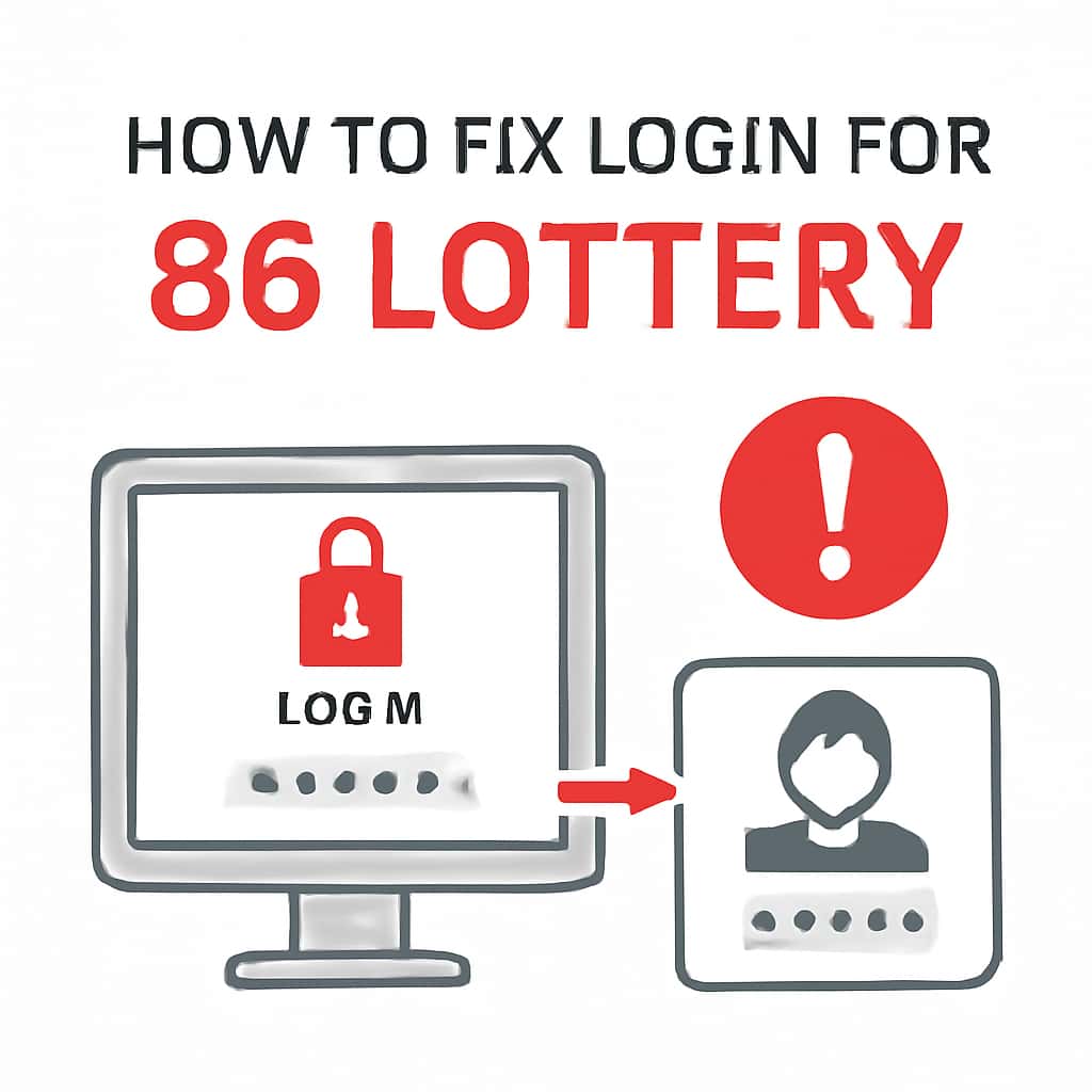 Illustration on troubleshooting login issues for 86 Lottery.