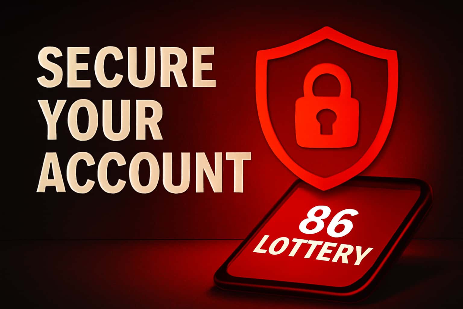 An informational scene depicting security measures for the 86 Lottery account.